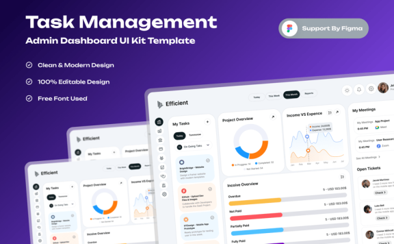 任务管理仪表板网页模板 (FIG)