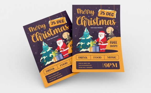 圣诞节主题派对传单海报 (AI,EPS,JPG,PNG)