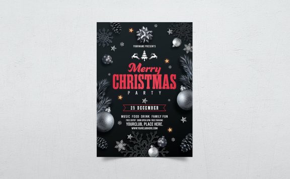 圣诞晚会海报设计模板 (PSD)