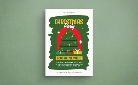 圣诞活动派对传单海报 (AI,PSD)