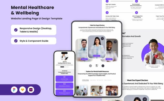 心理健康设计网页模板 (FIG,SKETCH,XD)