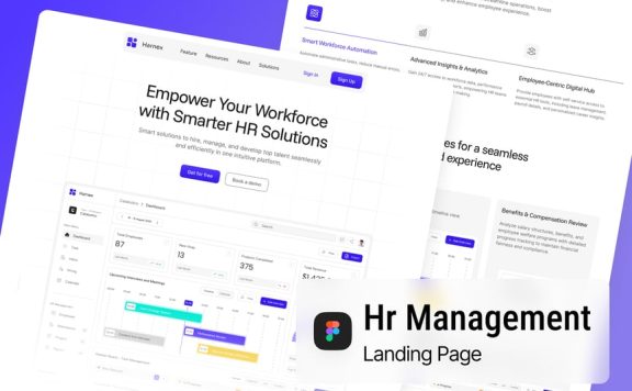 人力资源管理着陆页网页模板 (FIG)