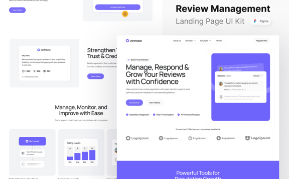 审核管理着陆页网页模板 (FIG)