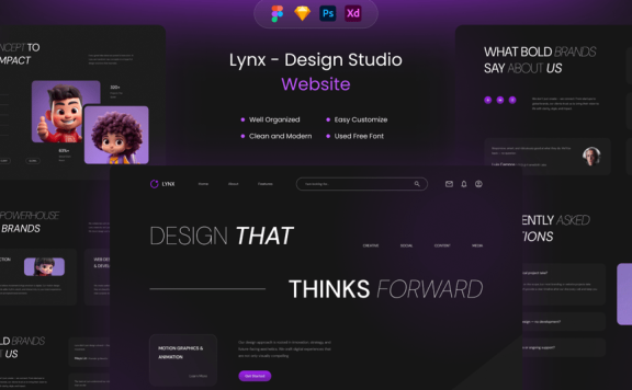 设计工作室网站网页模板 (FIG,PSD,SKETCH,XD)