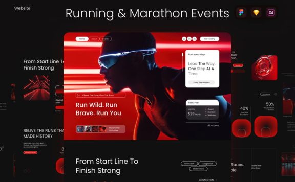 跑步和马拉松活动网站 (FIG,SKETCH,XD)