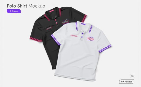 马球衬衫样机 (PSD)