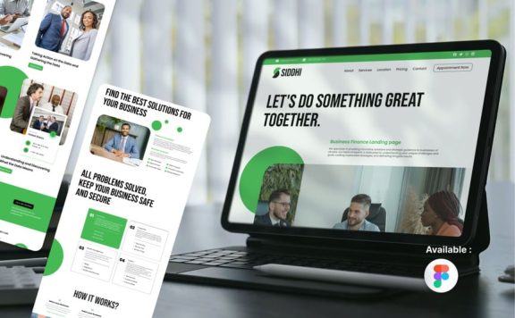 商业融资着陆页网页模板 (FIG)