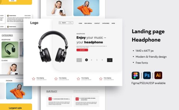 电子产品电子商务网站 (AI,EPS,FIG,PSD)