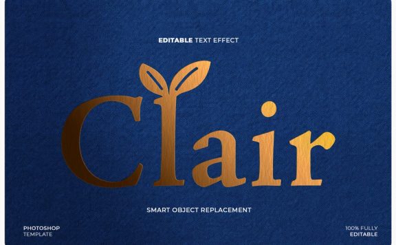 金箔徽标LOGO设计模型样机 (PSD)