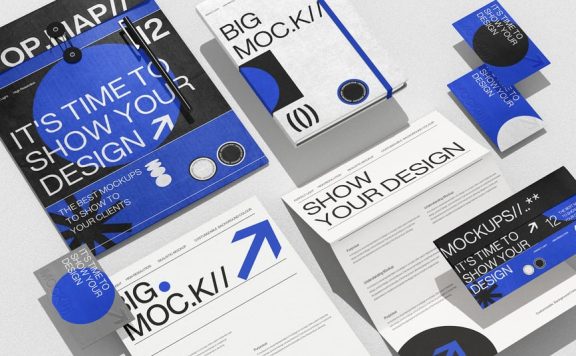 创意文具品牌模型套件样机 (PSD)