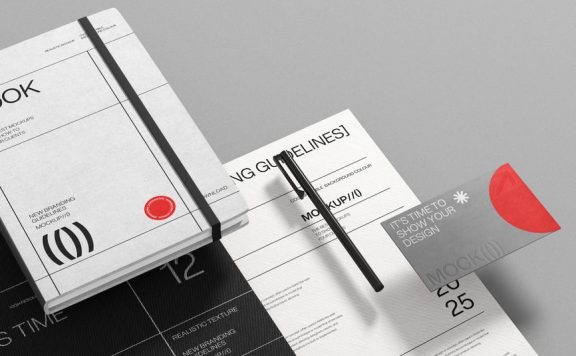 文具品牌身份模型集样机 (PSD)