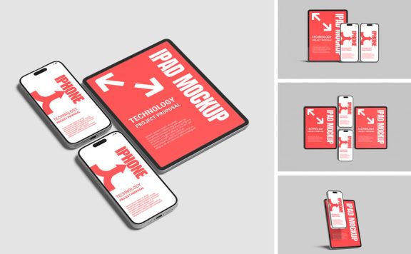 iPad和iPhone模型样机 (PSD,PDF)