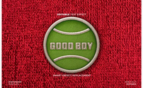 刺绣徽章LOGO模型样机 (PSD)