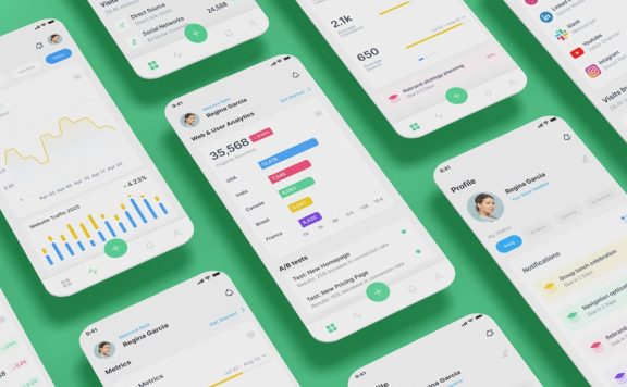 网络和用户分析，数据在线流量，SEO应用APP UI KIT (FIG,SVG)