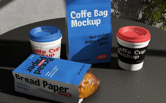 咖啡馆品牌模型样机 (PSD)