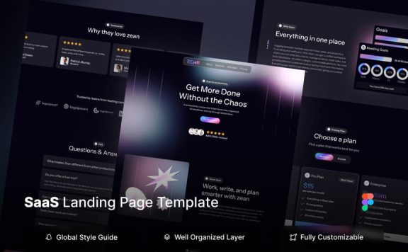 SaaS 深色未来主义着陆页 (FIG)