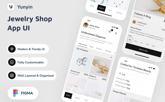 珠宝商店应用APP UI KIT (FIG)