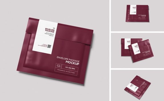 信封包装模型样机 (PSD,PDF)