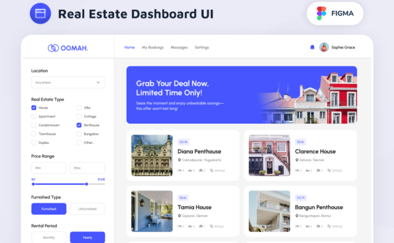 房地产仪表板UI模板 (FIG)