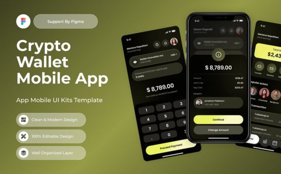 加密钱包移动应用APP UI KIT (FIG)