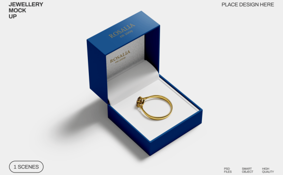 珠宝设计展示模型样机 (PSD,PDF)