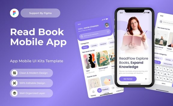 阅读书籍移动应用APP UI KIT (FIG)