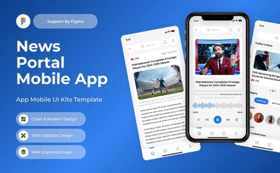 新闻门户移动应用APP UI KIT (FIG)
