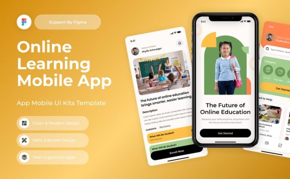 在线学习移动应用APP UI KIT (FIG)