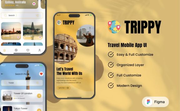 旅行移动应用APP UI KIT (FIG)