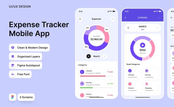 费用记账移动应用APP UI KIT (FIG)