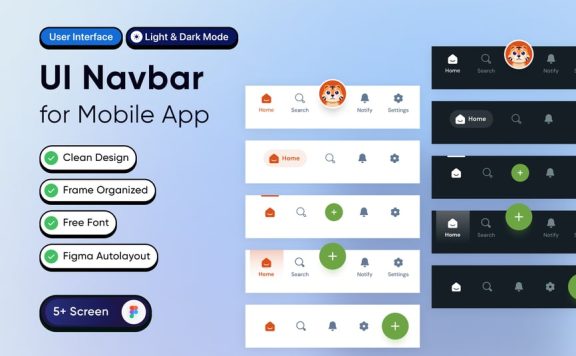 APP UI导航条组件模板 UI KIT (FIG)