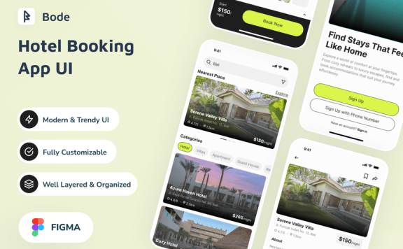 酒店预订应用APP UI KIT (FIG)
