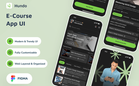 电子在线课程应用APP UI KIT (FIG)