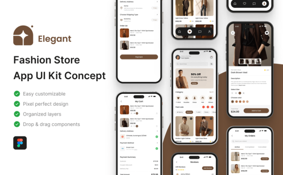 时尚商店应用APP UI KIT (FIG)