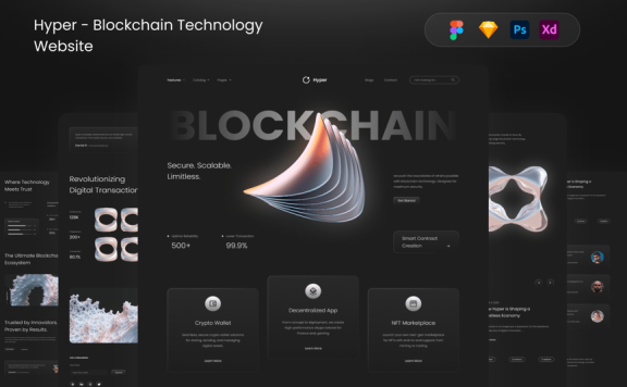 超级区块链技术网站 (FIG,PSD,SKETCH,XD)