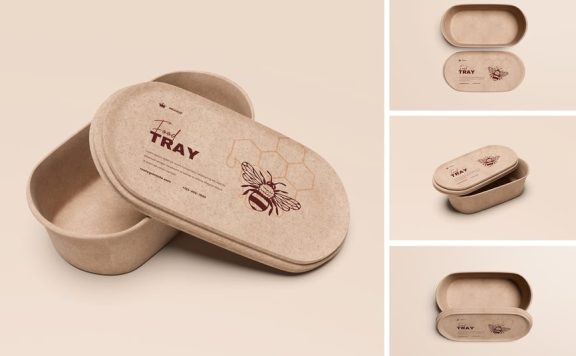 食品托盘模型样机 (PSD,PDF)