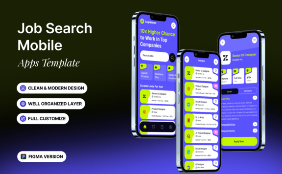 求职手机应用APP UI KIT (FIG)