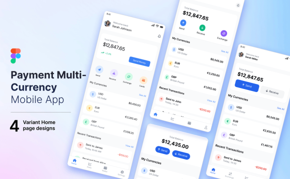 支付&付款多货币移动应用APP UI KIT (FIG)