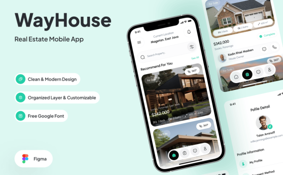 家庭房产列表应用APP UI KIT (FIG)