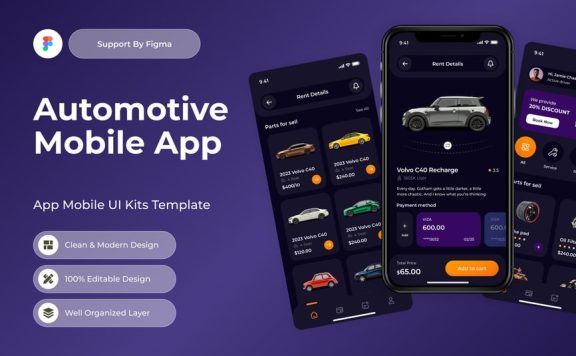 汽车移动应用程序APP UI KIT (FIG)