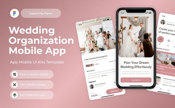 婚礼组织移动应用APP UI KIT (FIG)