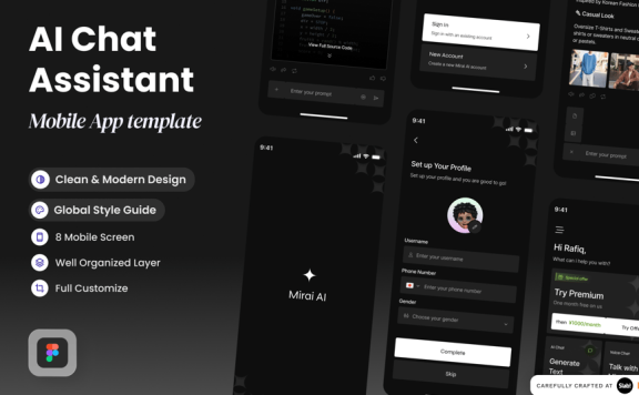 AI聊天移动应用APP UI KIT (FIG)