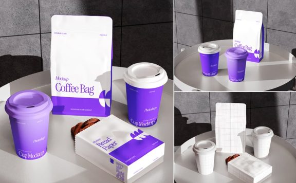 咖啡馆品牌模型样机 (PSD)