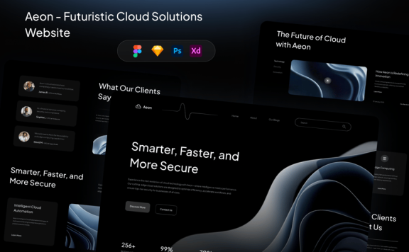 未来派云解决方案网站UI模板 (FIG,PSD,SKETCH,XD)