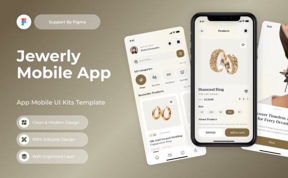 珠宝移动应用APP UI KIT (FIG)