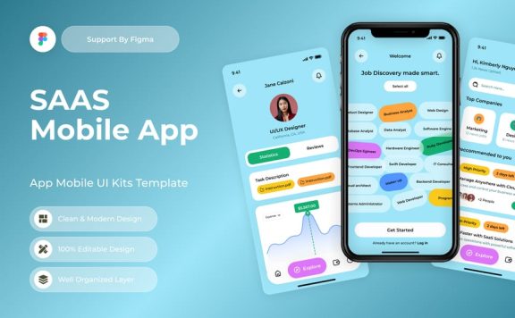 SaaS移动应用APP UI KIT (FIG)