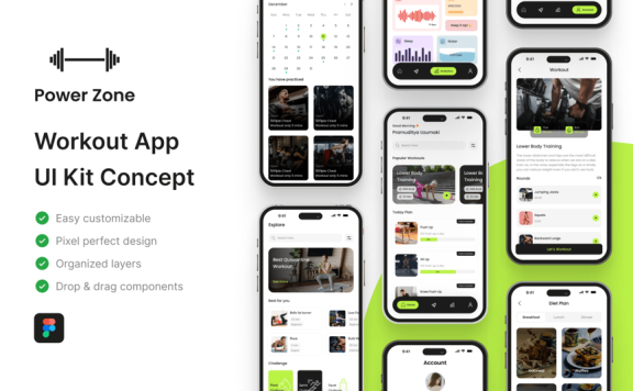 锻炼应用APP UI KIT (FIG)