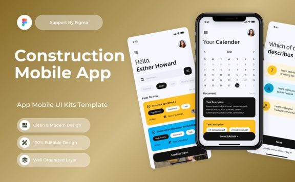 结构 – 施工移动应用APP UI KIT (FIG)