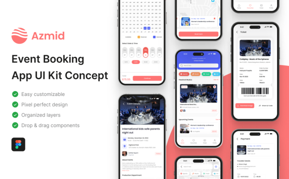 活动预订应用APP UI KIT (FIG)