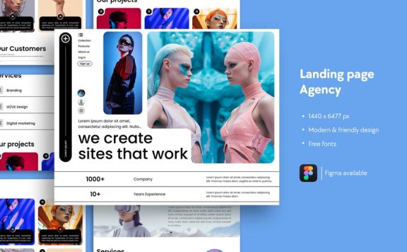 商业服务机构网站着陆页网页模板 (FIG)